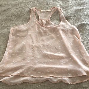 Sheer pink blouse from wallflower